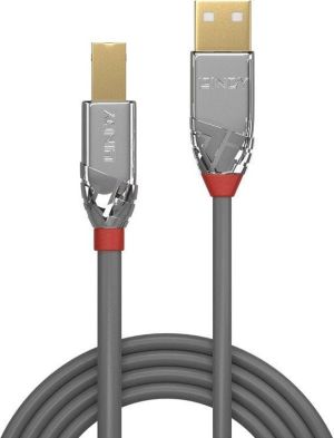 Kabel USB Lindy USB-A - USB-B 3 m Szary (36643) 2