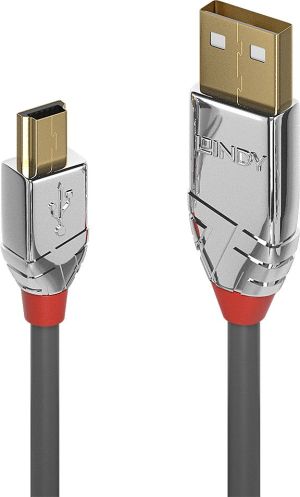 Kabel USB Lindy USB-A - miniUSB 5 m Szary (36634) 1