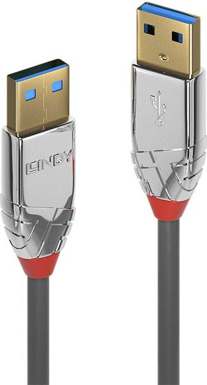 Kabel USB Lindy USB-A - USB-A 3 m Szary (36628) 1