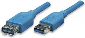 Kabel USB Techly USB-A - USB-A 0.5 m Niebieski (ICOC-U3-AA-005-EX) 1