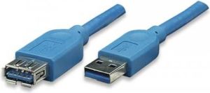 Kabel USB Techly USB-A - USB-A 3 m Niebieski (ICOC-U3-AA-30-EX) 1