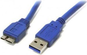 Kabel USB Techly USB-A - micro-B 1 m Niebieski (ICOC-MUSB3-FL-010) 1