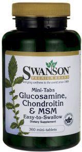 Swanson Glukozamina, Chondroityna i MSM mini 360 kapsułek 1