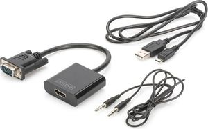 Adapter AV Digitus HDMI - D-Sub (VGA) + Jack 3.5mm czarny (DA-70473) 4