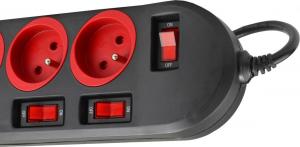 Listwa zasilająca Maclean Energy 5 gniazd 1.5 m czerwona (MCE204) 2