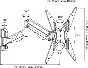 Maclean Uchwyt ścienny MC-784 32'' - 55'' 2