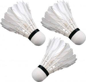 Victoria Sport Lotki do badmintona z piór 3szt. białe 1