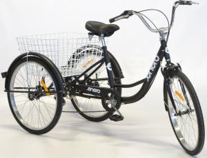 Enero Rower 3-kołowy 24" rehabilitacyjny 6-biegowy czarny 11