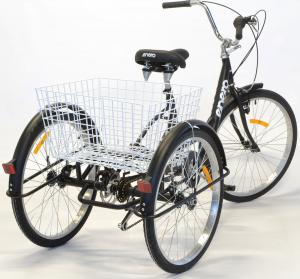 Enero Rower 3-kołowy 24" rehabilitacyjny 6-biegowy czarny 12