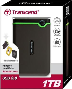 Dysk zewnętrzny HDD Transcend StoreJet 25M3 1TB Czarno-zielony (TS1TSJ25M3) 3