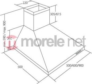 Okap Akpo Okap Kominowy Akpo WK-6 CLASSIC PLUS 50 INOX (Inox 440m3/h 500mm) 3