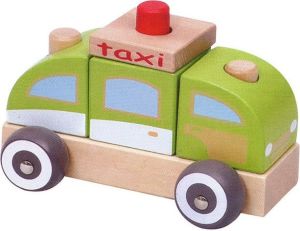 iBOX Drewniany samochodzik taksówka (W05C010) 1