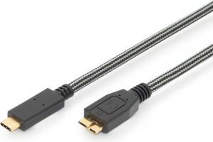 Kabel USB Ednet USB 3.1 Gen.2 SuperSpeed+ 10Gbps Typ USB C/microB M/M nylon 1m 1