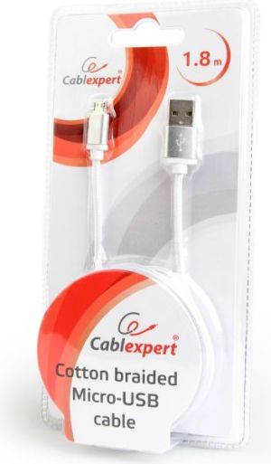 Kabel USB Gembird USB-A - microUSB 1.8 m Srebrny (CCB-mUSB2B-AMBM-6-S) 3