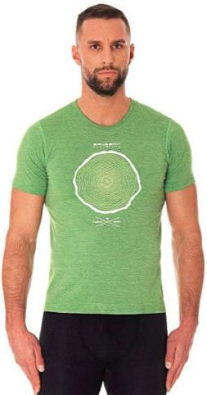 Brubeck Koszulka męska z krótkim rękawem OUTDOOR WOOL zielona r. XXL (SS12650) 1