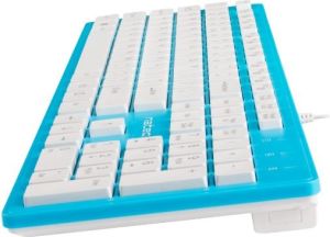 Klawiatura Natec Discus slim Przewodowa Biało-niebieska US (NKL-1183) 2