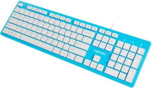 Klawiatura Natec Discus slim Przewodowa Biało-niebieska US (NKL-1183) 4