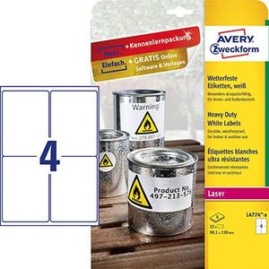 Avery Zweckform ETYKIETY ZF L4774-8 WODOODPORNE 99,1X139 MM, 8 ARKUSZY /32/ 2