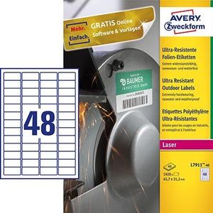 Avery Zweckform ETYKIETY ZF L7911-40 ULTRA RESISTANT 47,7X21,2 MM, 40 ARKUSZY 1