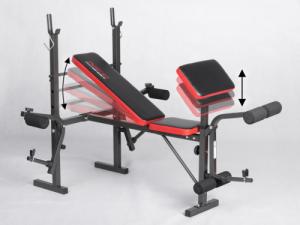 NEO SPORT Ławeczka do ćwiczeń pod sztangę + modlitewnik NS-200 czarno-czerwona 11