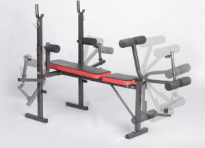 NEO SPORT Ławeczka do ćwiczeń pod sztangę + modlitewnik NS-200 czarno-czerwona 4