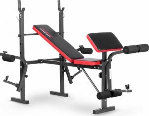 NEO SPORT Ławeczka do ćwiczeń pod sztangę + modlitewnik NS-200 czarno-czerwona 5
