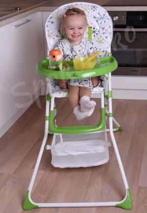 FUN BABY Krzesełko do karmienia dzieci, rozkładane - Basic- zielone 17