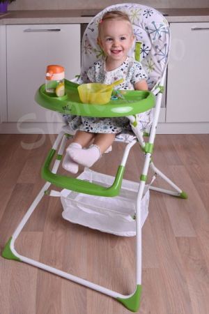 FUN BABY Krzesełko do karmienia dzieci, rozkładane - Basic- zielone 18