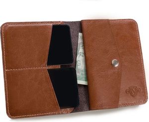 Solier Cienki skórzany męski portfel z bilonówką SOLIER SLIM BRĄZ 2