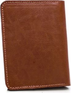 Solier Cienki skórzany męski portfel z bilonówką SOLIER SLIM BRĄZ 4