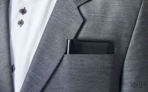 Solier Cienki skórzany męski portfel z bilonówką SOLIER SLIM BRĄZ 6