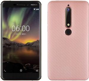 Etui Carbon Fiber Nokia 6 2018 różowo-zł oty/rose gold 1