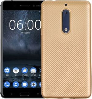 Etui Carbon Fiber Nokia 5 złoty/gold 1