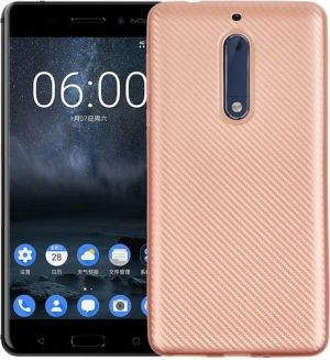 Etui Carbon Fiber Nokia 5 różowo-złoty /rosegold 1