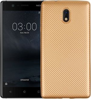 Etui Carbon Fiber Nokia 3 złoty/gold 1