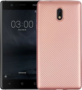 Etui Carbon Fiber Nokia 3 różowo-złoty /rosegold 1