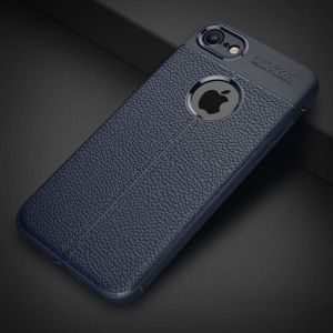 Etui Grain Leather iPhone 8 niebieski/blue 1