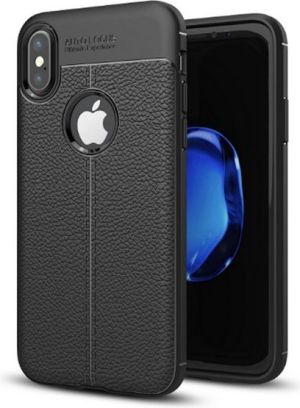Etui Grain Leather iPhone X czarny/black 1