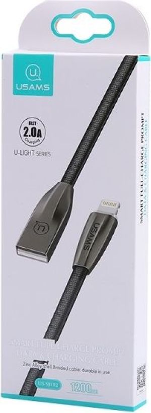 Kabel USB Usams USB-A - Lightning 1.2 m Czarny (IPZSUSB01) 1