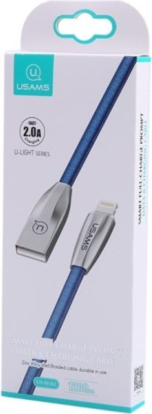 Kabel USB Usams USB-A - Lightning 1.2 m Niebieski (IPZSUSB03) 1