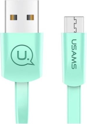 Kabel USB Usams USAMS Kabel płaski U2 microUSB 1,2m zielony/green SJ201MIC03 (US-SJ201) 1