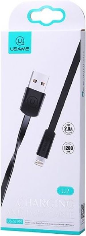 Kabel USB Usams USB-A - Lightning 1.2 m Czarny (SJ199IP01) 1