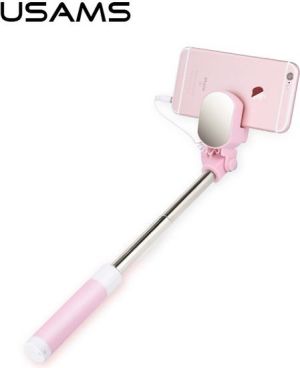 Selfie stick Usams USAMS Selfie Stick Mini Mirror 3,5mm różowy/pink ZB3002 (US-ZB030) 3
