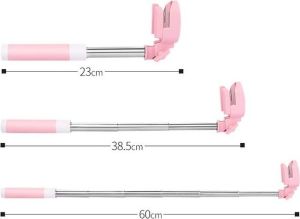 Selfie stick Usams USAMS Selfie Stick Mini Mirror 3,5mm różowy/pink ZB3002 (US-ZB030) 4
