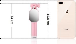 Selfie stick Usams USAMS Selfie Stick Mini Mirror 3,5mm różowy/pink ZB3002 (US-ZB030) 5