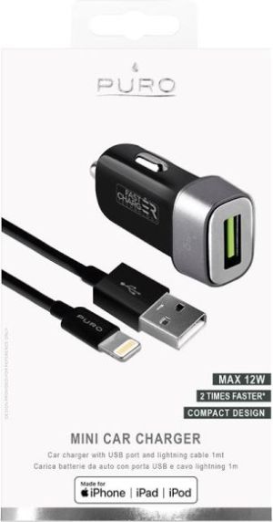 Ładowarka Puro Mini 1x USB-A 2.4 A  (FCMCHUSBAPLT24CBLK) 1