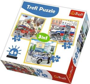 Trefl Puzzle 3w1. Pojazdy interwencyjne i zawody (GXP-645297) 1