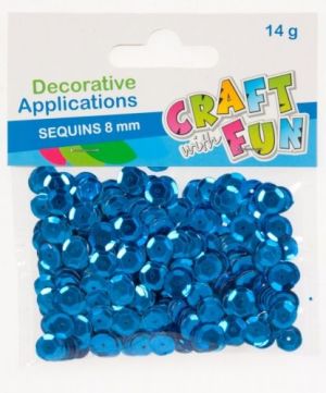Craft with Fun Cekiny metalc guzik niebieskie 8mm (384320) 1