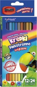 St. Majewski Kredki Ołówkowe Dwustronne 24 kolory+ Temperówka 2