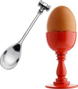 Alessi DRESSED Jajecznik z łyżeczką czerwony termoplastik 2